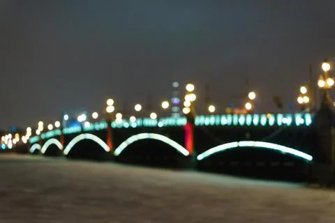 The bridge over the river at night Stock Photos