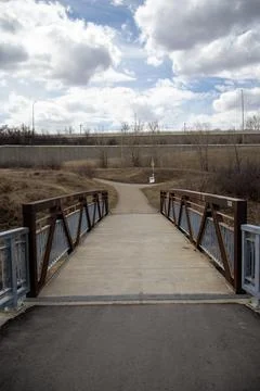 Bridge over River with Path Stock Photos