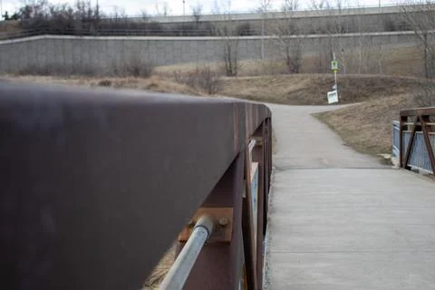 Bridge over River with Path Stock Photos