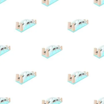 Bridge over river pattern seamless vector Stock Illustration