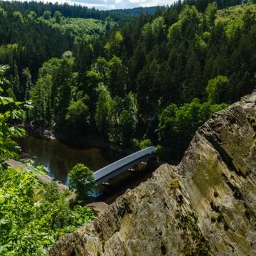 The bridge over the river Stock Photos