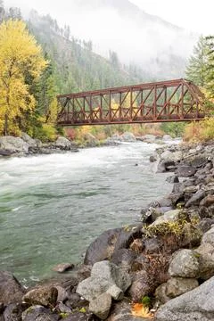 Bridge over the river. Stock Photos