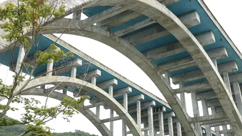 Bridge over the river with sky Vídeos de archivo 303551045