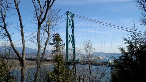 Bridge over river in Stanley Park in Vancouver Stock Footage 121378408