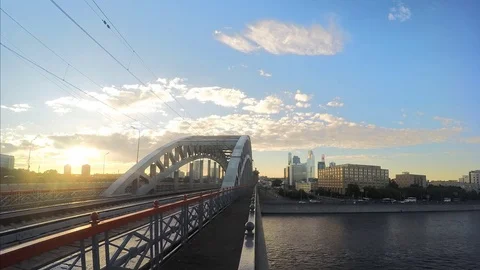 Bridge over the river in summer timelapse 스톡 동영상 81603179