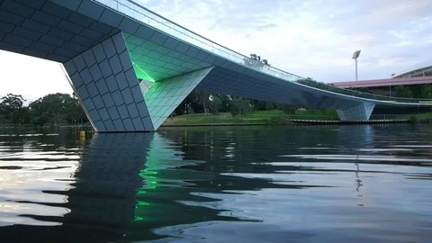 Bridge over River Torrens in Adelaide, Australia Stock Footage 104188482