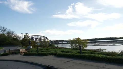 A Bridge Over a River, Tranquil View of a Scenic Passage Stock Footage 262216791