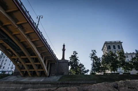 Bridge over the river view from below, Stock Photos