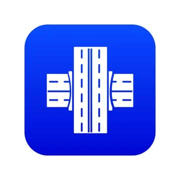 Bridge over road icon blue vector Ilustração Stock