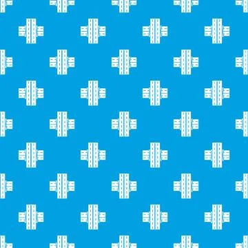 Bridge over road pattern vector seamless blue Stock Illustration