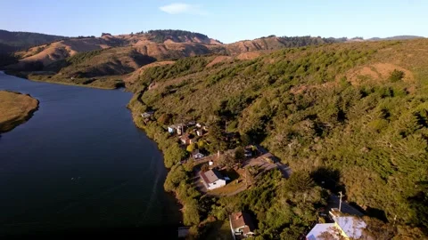 Bridge over Russian River, Drone Footage, California Stock Footage 240760047