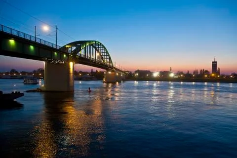 Bridge over the Sava river Stock Photos