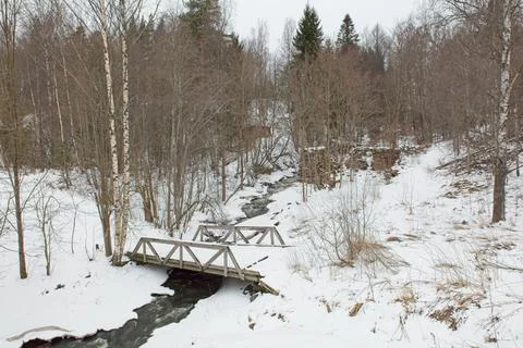 Bridge over stream. Stock-Fotos