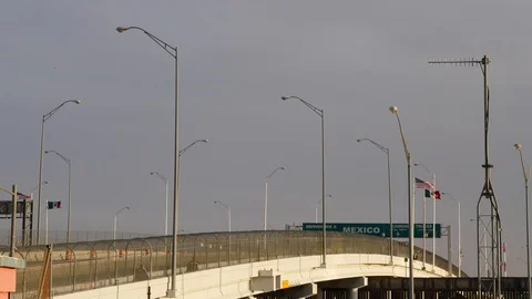 Bridge Over The Texas Mexico Border Video stock 105746779