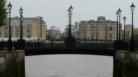 Bridge Over Thames Inlet Stock Footage 41538097