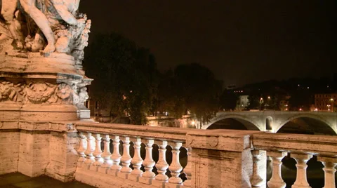 Bridge over Tiber Stock Footage 34838548