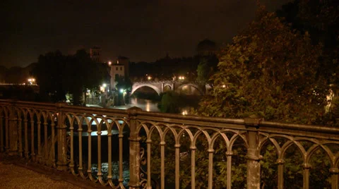 Bridge over Tiber Stock Footage 34842676