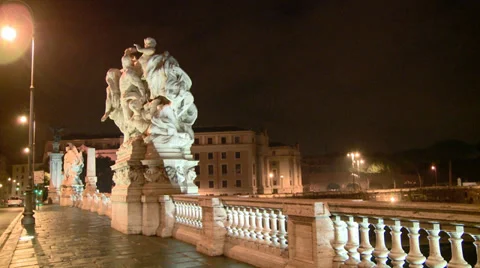 Bridge over Tiber.mp4 Stock Footage 34842910
