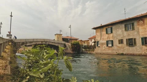 Bridge over the Ticino river Stock Footage 246792719