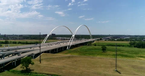 Bridge over the Trinity River in Dallas Stock Footage 201447436