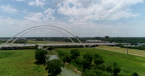 Bridge over the Trinity River near Dallas Stock Footage 201447390