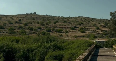 Bridge over the Upper Jordan RIver. Israel. 847-0109-01 스톡 동영상 98597789