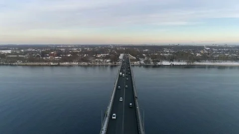 Bridge over the Volga 스톡 동영상 81860168