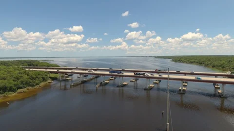 Bridge Over the Water Stock Footage 108876779