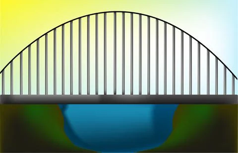 Bridge over water Stock Illustration