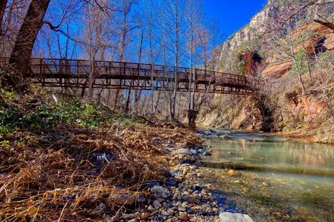 Bridge over West Fork Creek Sedona AZ Stock Photos