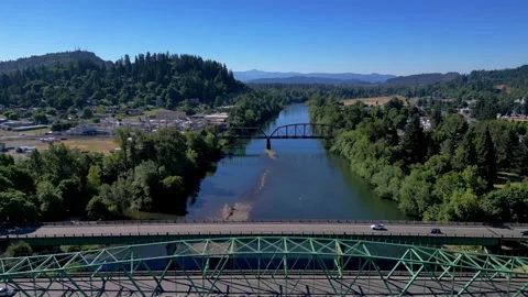 Bridge over the willamette river  Stock Footage 294706879