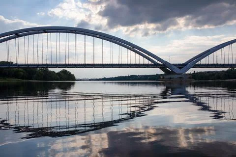 Bridge over the Wisla river in Torun, Poland. Stock Photos