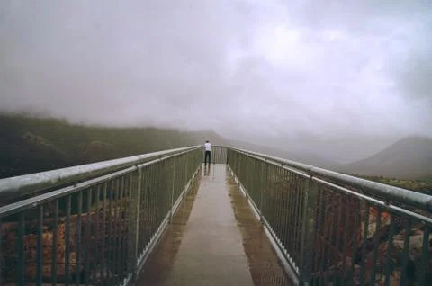 Bridge overlooking gorge Stock Photos