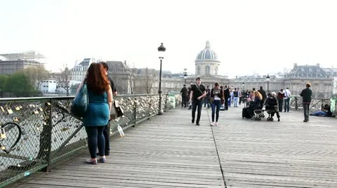 Bridge with padlocks Stock Footage 10877692