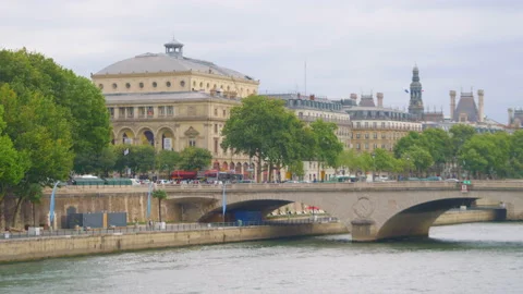 Bridge in Paris in 4k Stock Footage 155497647