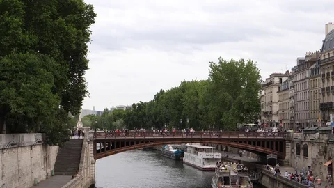 Bridge, Paris, time lapse, 4K Stock Footage 77402479