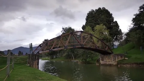 Bridge in a park of bogota Stock Footage 72682368
