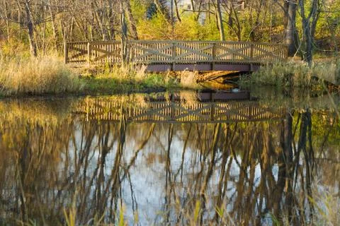 Bridge at the park. Stock Photos