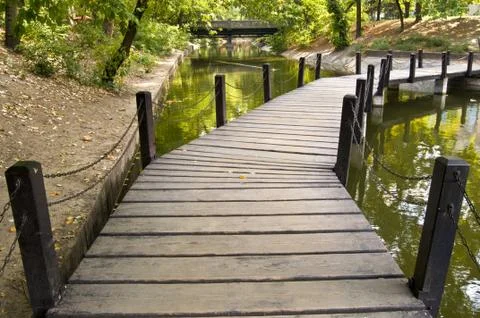 Bridge in a park Stock Photos