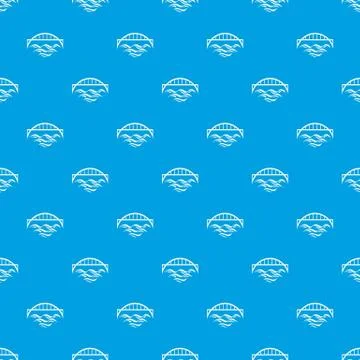 Bridge pattern vector seamless blue Stock Illustration
