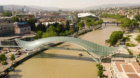 Bridge of Peace in Tbilisi Stock Footage 194710126