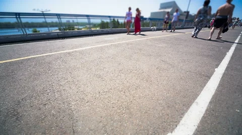 Bridge for pedestrians Stock Footage 40187831