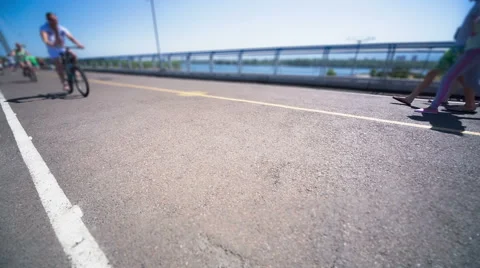 Bridge for pedestrians Stock Footage 40187905