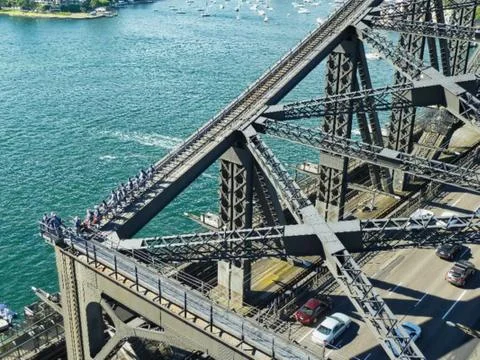 A bridge with people on it Stock Photos