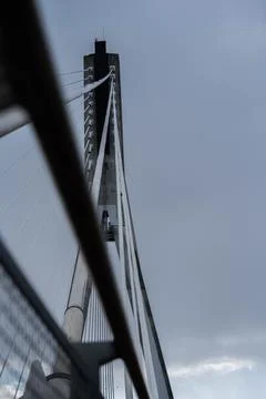 Bridge in perspective from below, good day for travel Stock Photos