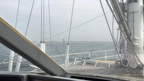 Bridge Perspective Over Busy Sailing Regatta Fleet Stock-Footage 342681547