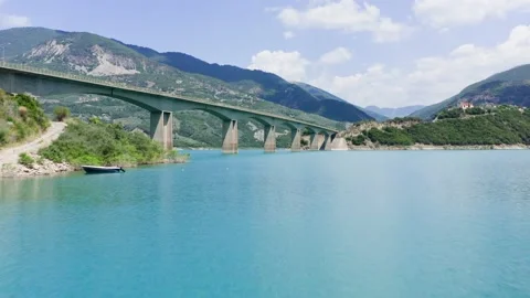 Bridge at picturesque lake. Stock Footage 201021186