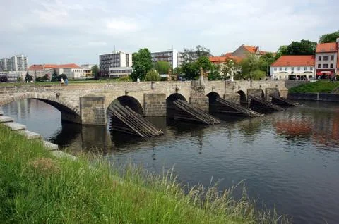 Bridge in Pisek Stock Photos