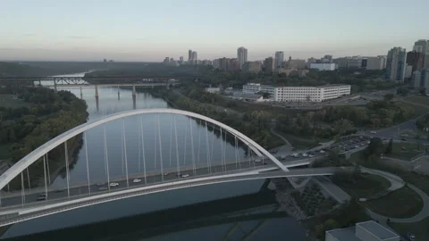 Bridge profile sunrise Stock Footage 288058834