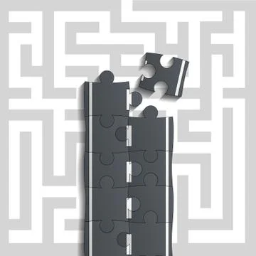 Bridge of puzzles through the maze 스톡 일러스트